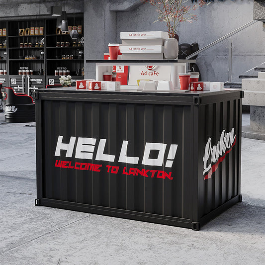 Custom Industrial Container Bar Island Counter for Cafe Restaurant