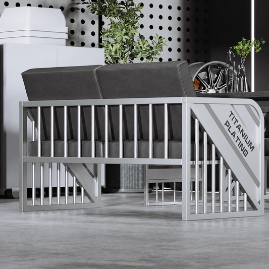Custom Industrial Iron Sofa Set with Table for Cafe Lounge