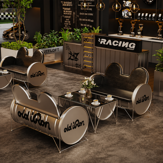 Custom Industrial Barrel Lounge Sofa for Bar Cafe Lounge