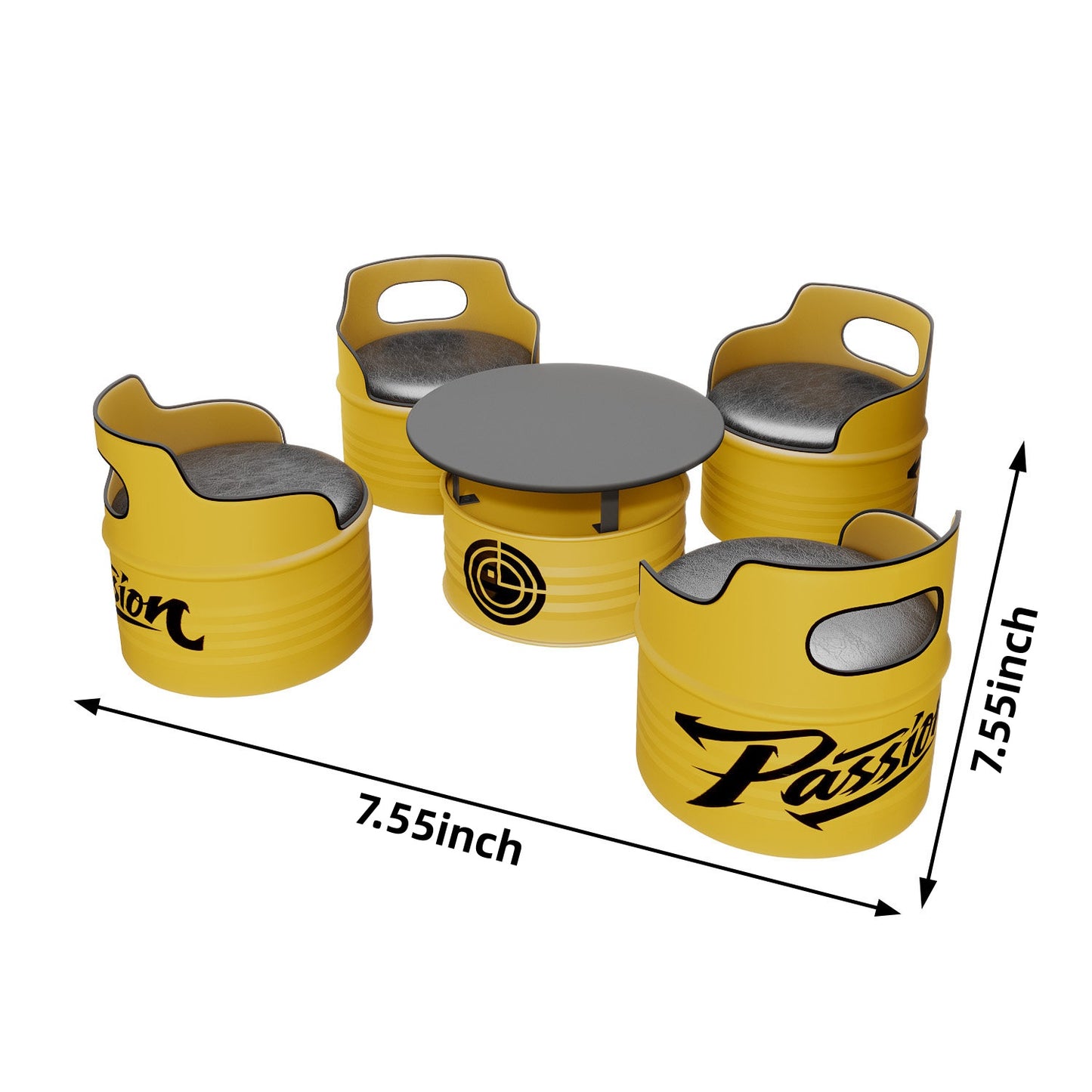 Custom Industrial Oil Drum Table and Chair Set for Bar Cafe