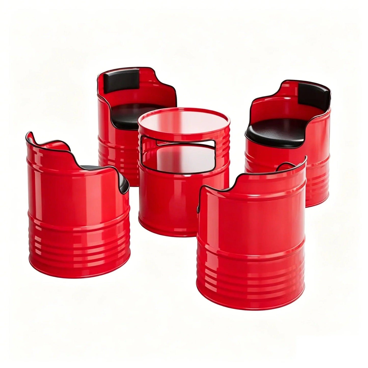 Custom Industrial Oil Drum Bar Table Set for Bar Cafe Brewery