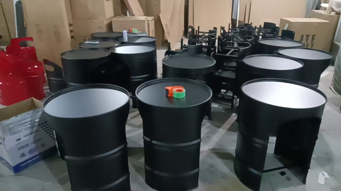 Custom Oil Drum Tables and Furniture for Bars, Cafes and Commercial Spaces