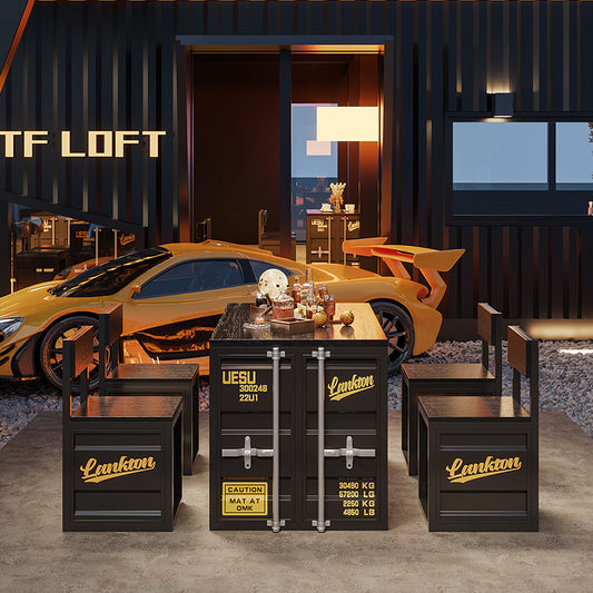 Custom Industrial Container Table and Chair Set for Cafe Restaurant