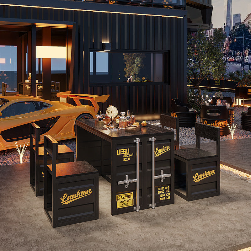 Custom Industrial Container Table and Chair Set for Cafe Restaurant