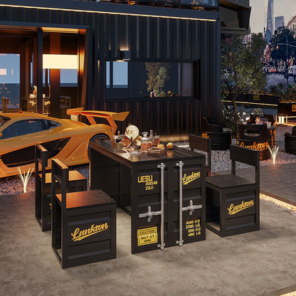 Custom Industrial Container Table and Chair Set for Cafe Restaurant