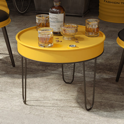 Custom Industrial Oil Drum Table and Chair Set for Bar Cafe