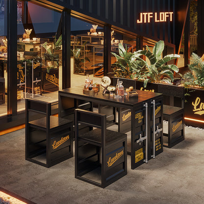 Custom Industrial Container Table and Chair Set for Cafe Restaurant