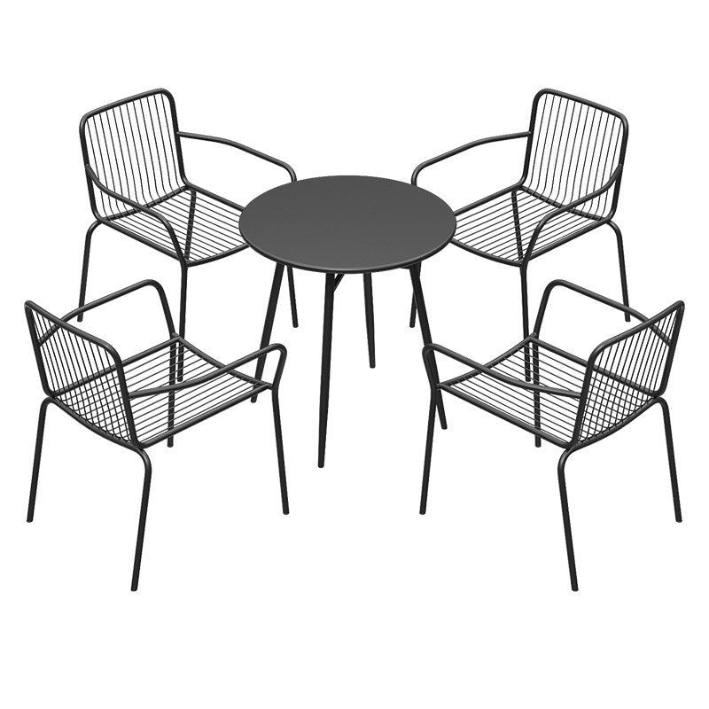 Industrial Iron Table and Chair Set for Cafe Bistro Restaurant