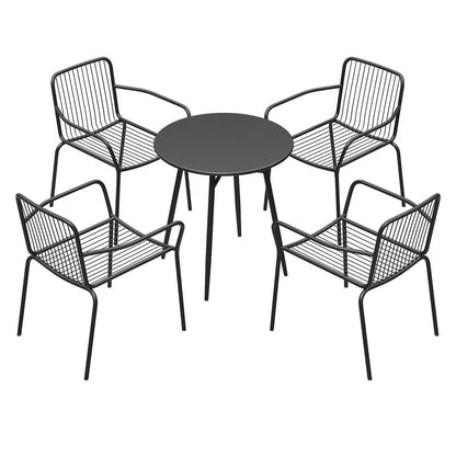 Industrial Iron Table and Chair Set for Cafe Bistro Restaurant