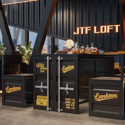 Custom Industrial Container Table and Chair Set for Cafe Restaurant