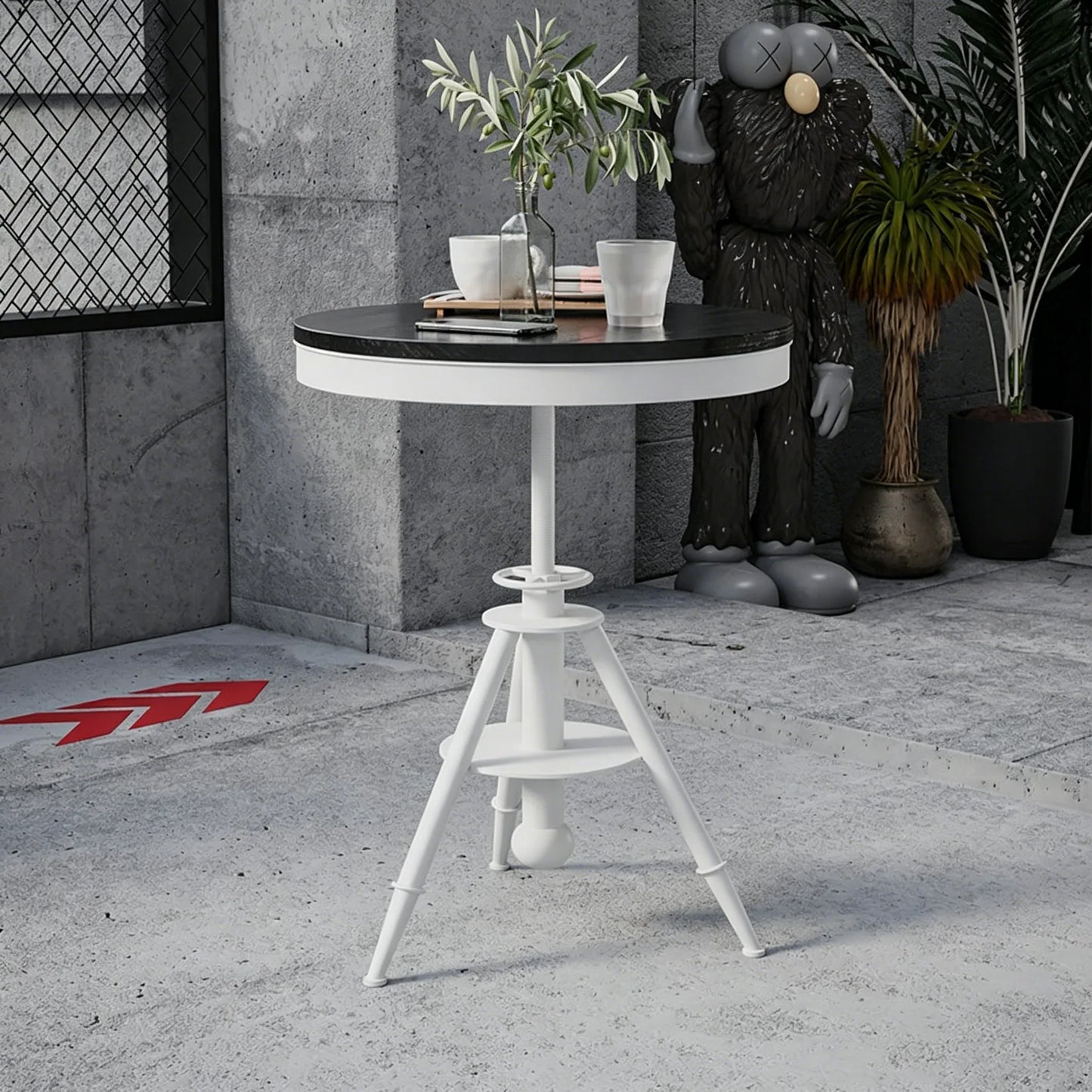 Custom Oil Drum Bar Table Set with Storage for Bar Cafe Brewery