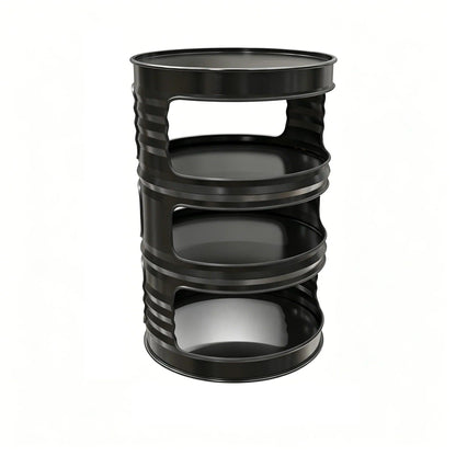 Custom Industrial Oil Drum Side Table for Bar Cafe Lounge