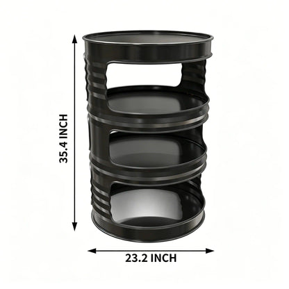 Custom Industrial Oil Drum Side Table for Bar Cafe Lounge