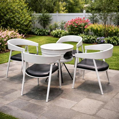 Industrial Metal Cafe Table and Chairs Set for Restaurant Bistro