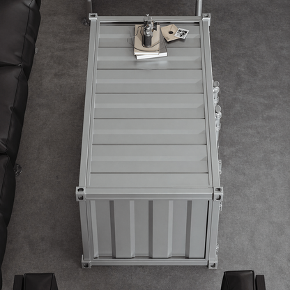 Industrial Container Storage Coffee Table for Cafe Lounge