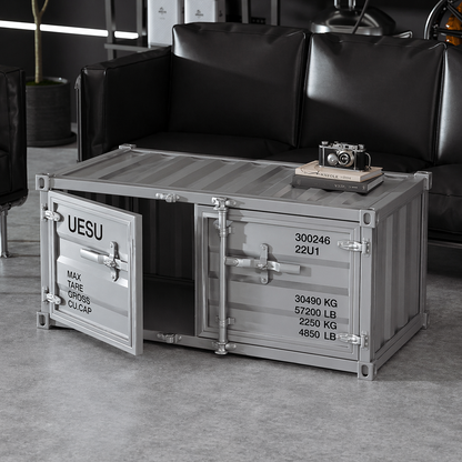 Industrial Container Storage Coffee Table for Cafe Lounge