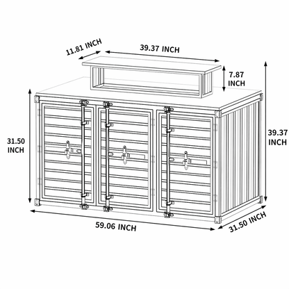 Custom Industrial Container Bar Island Counter for Cafe Restaurant