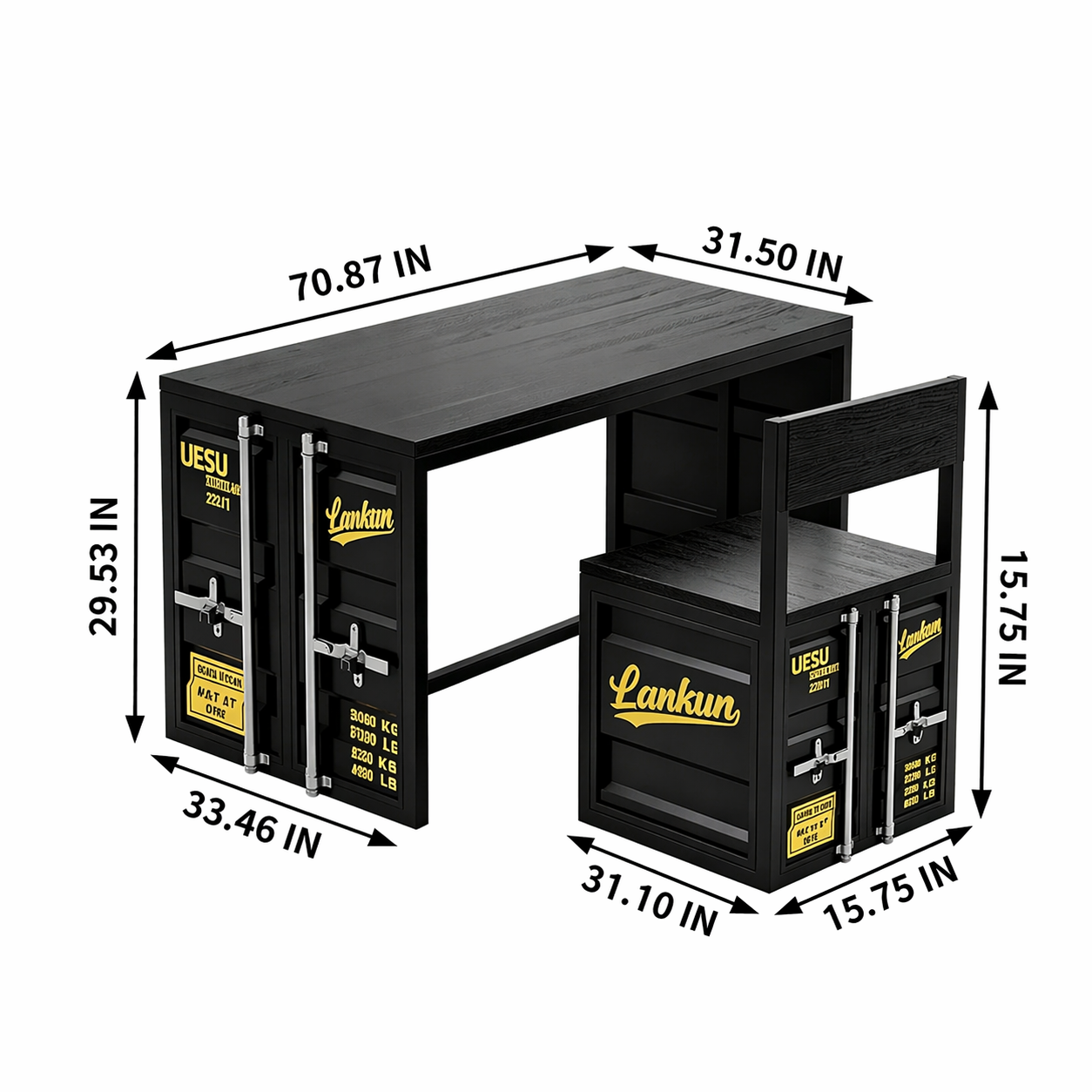 Custom Industrial Container Table and Chair Set for Cafe Restaurant