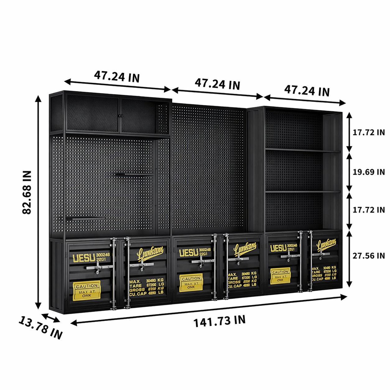 Heavy-Duty Container Garage Storage Workbench Set