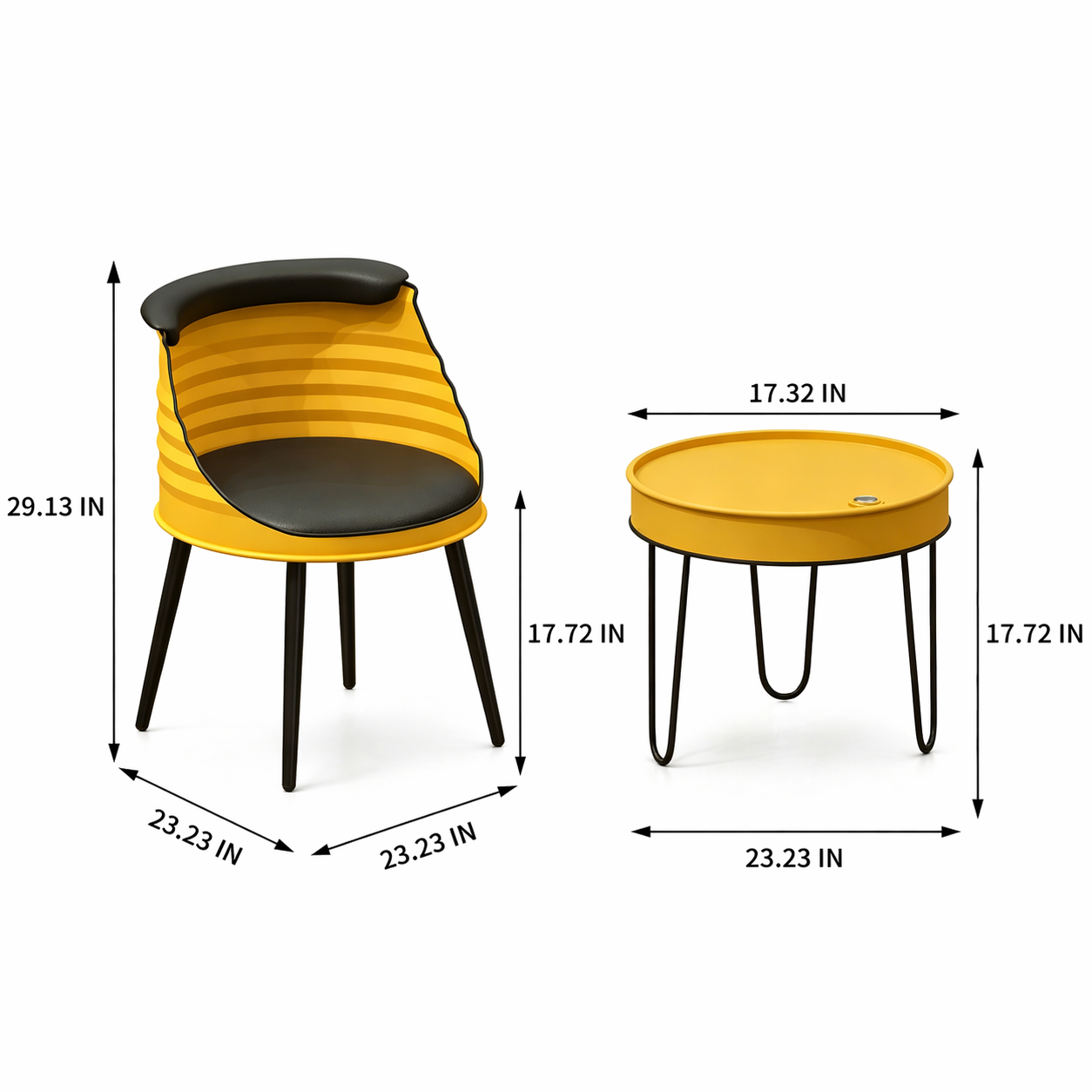 Custom Industrial Oil Drum Table and Chair Set for Bar Cafe