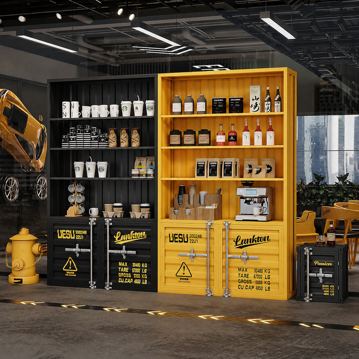 Modular Industrial Container Storage Cabinets for Commercial Use