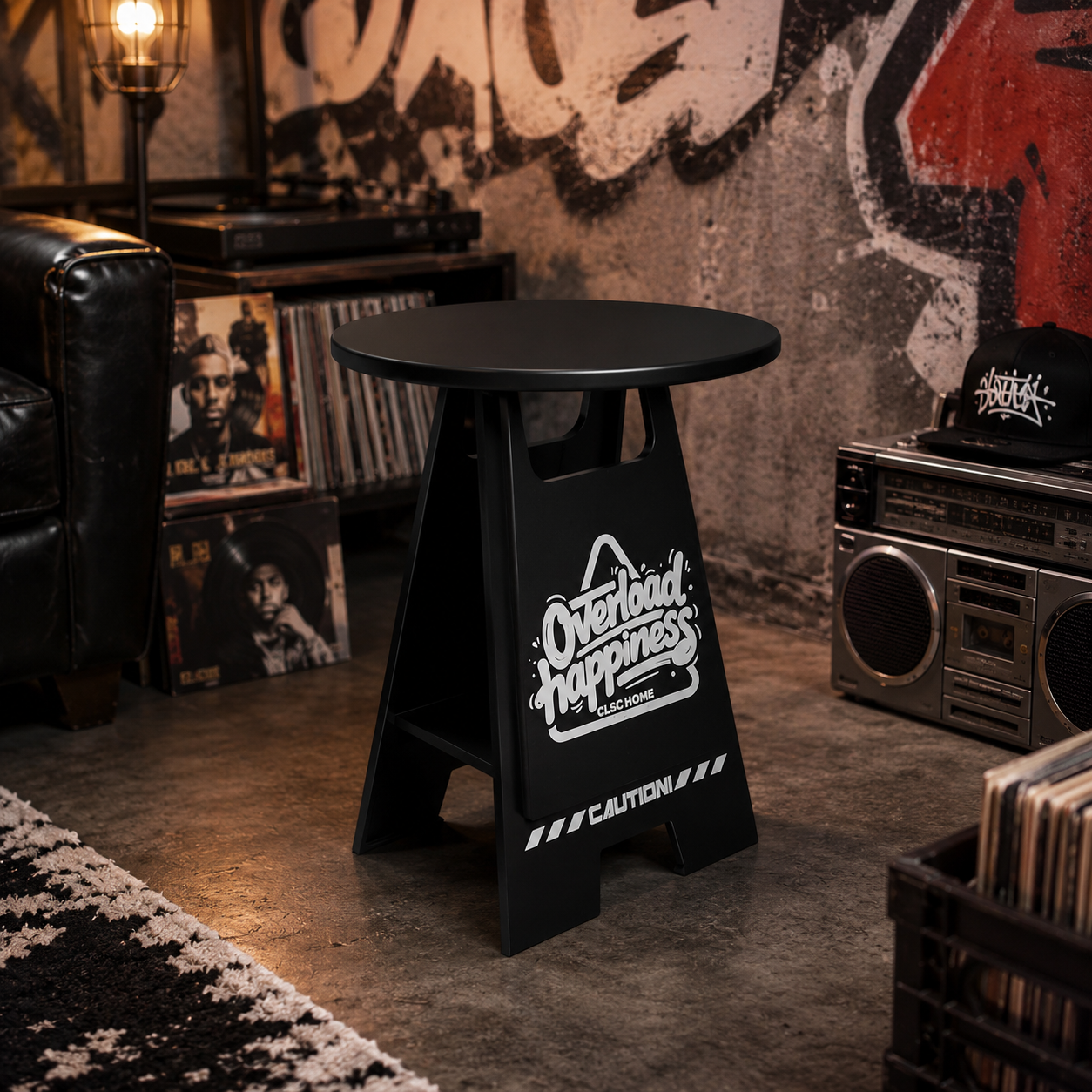 Black Metal Side Table – Urban Industrial Accent Table
