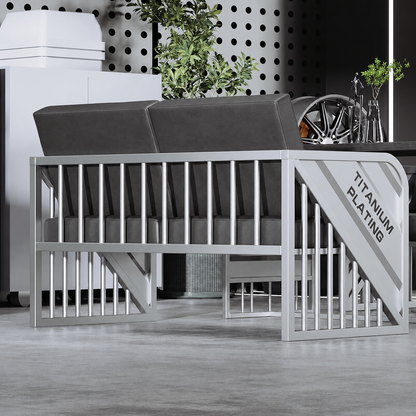 Custom Industrial Iron Sofa Set with Table for Cafe Lounge