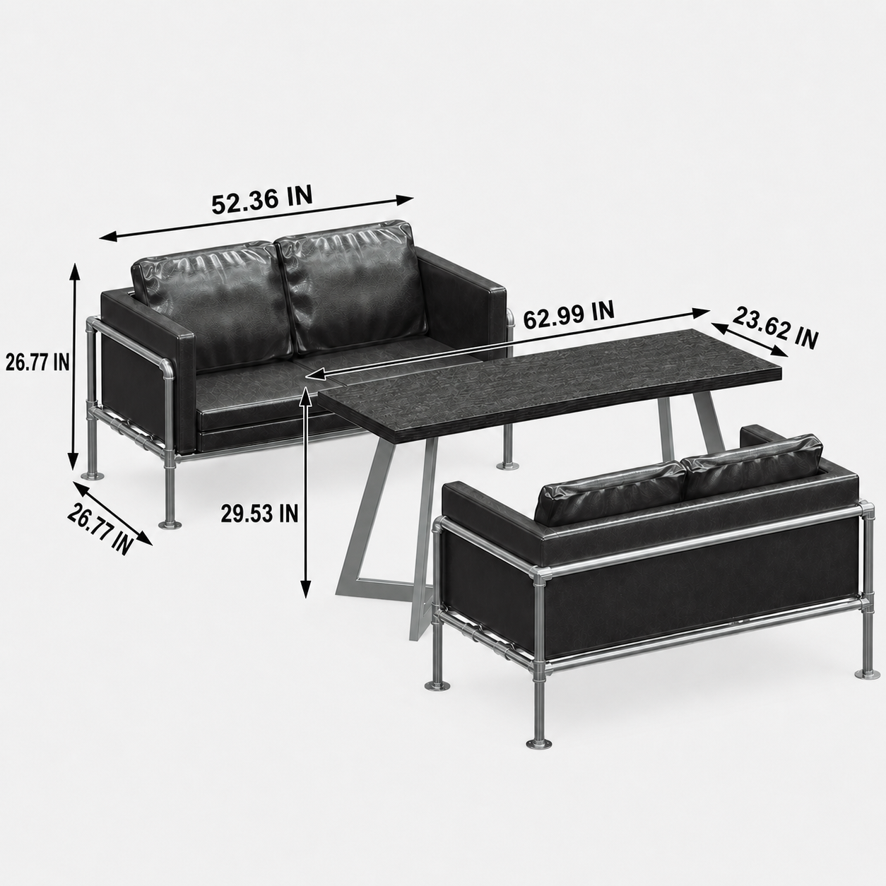 Commercial Iron Lounge Seating for Cafe Bar Hotel Lobby