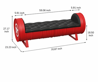 Custom Industrial Oil Drum Bench for Commercial Waiting Areas