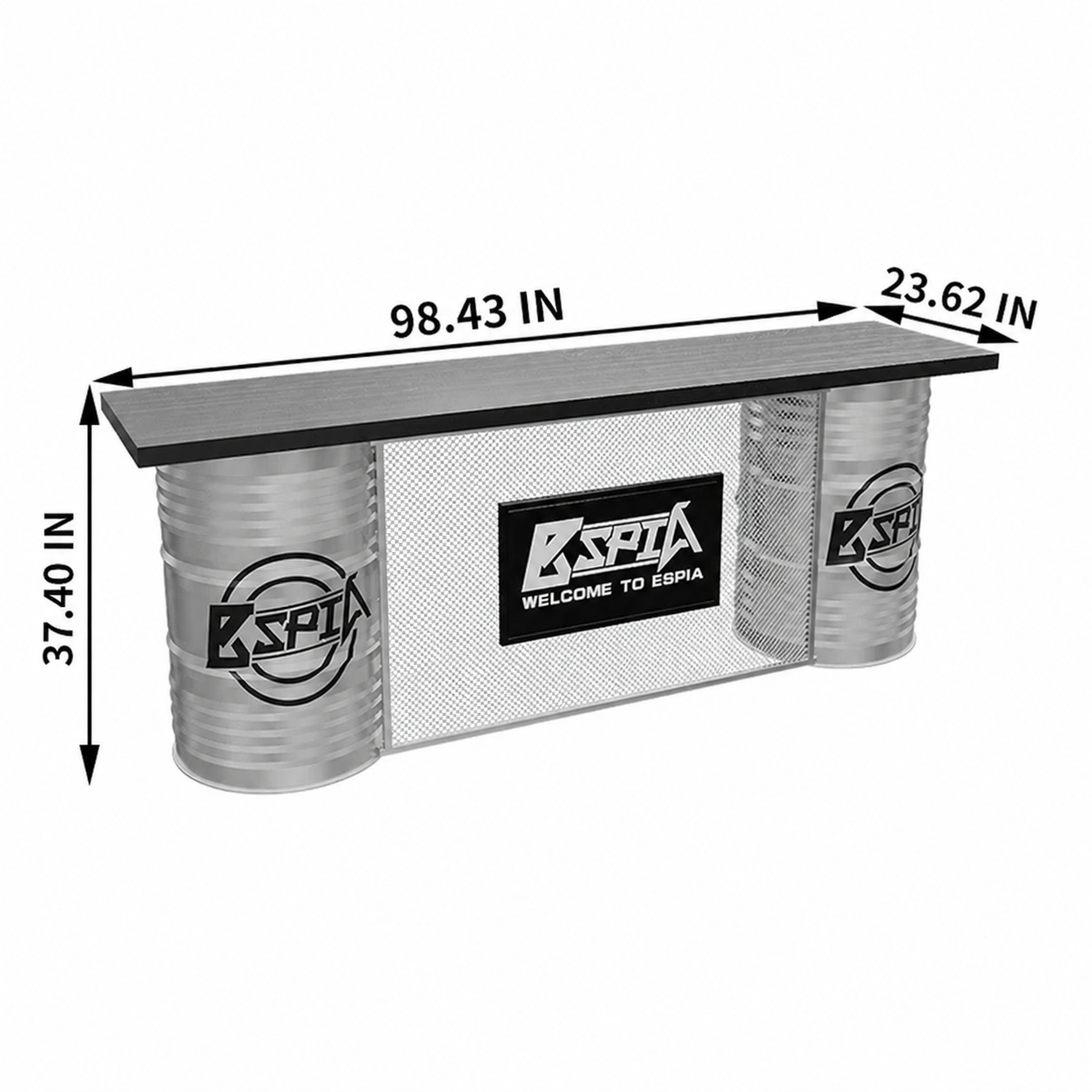 Custom Industrial Oil Drum Reception Desk for Retail Store