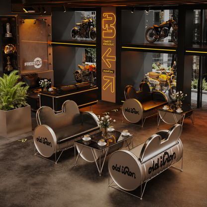 Custom Industrial Barrel Lounge Sofa for Bar Cafe Lounge