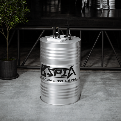 Complete Industrial Oil Drum Table Set with Stools for Bar Cafe