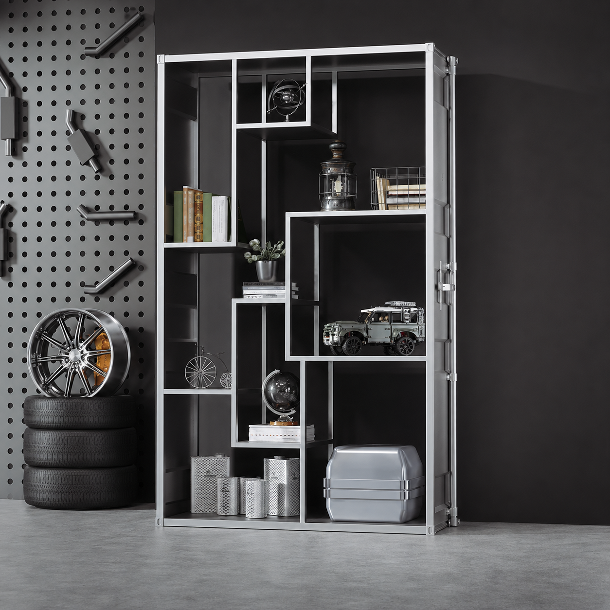 Custom Industrial Container Storage Cabinet for Retail Display