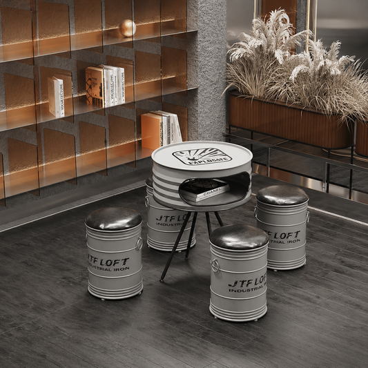 Wholesale OEM Oil Drum Table Set for B2B Bar Cafe Projects