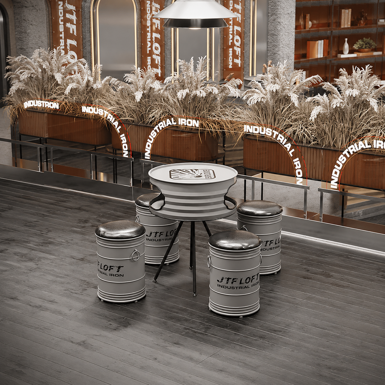 Wholesale OEM Oil Drum Table Set for B2B Bar Cafe Projects