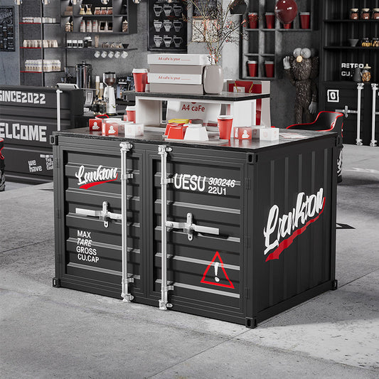 Custom industrial container bar island counter for cafe restaurant coffee shop retail store showroom and commercial service area