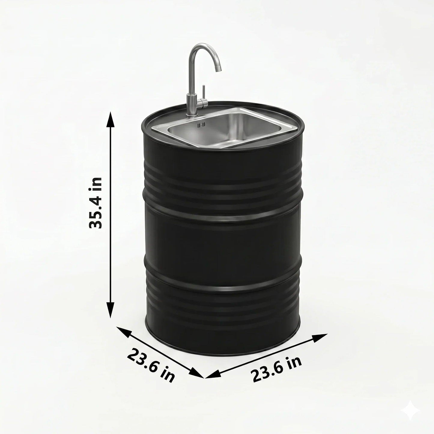 Custom Industrial Oil Drum Sink Vanity for Bar Restaurant Restroom