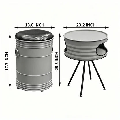 Wholesale OEM Oil Drum Table Set for B2B Bar Cafe Projects