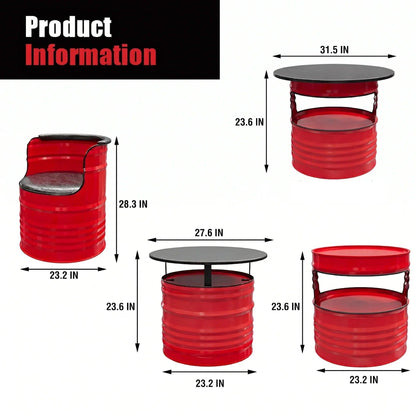 Custom Industrial Oil Drum Bar Table Set for Bar Cafe Brewery