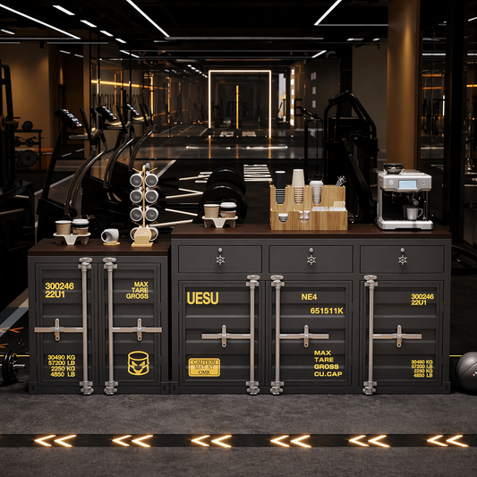 Heavy-duty industrial container storage locker with corrugated iron design for garage workshop staff room warehouse retail store and commercial storage
