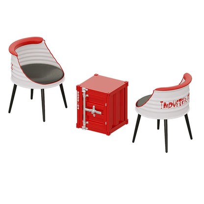 Galvanized Iron Oil Drum Table Set for Outdoor Bar Cafe