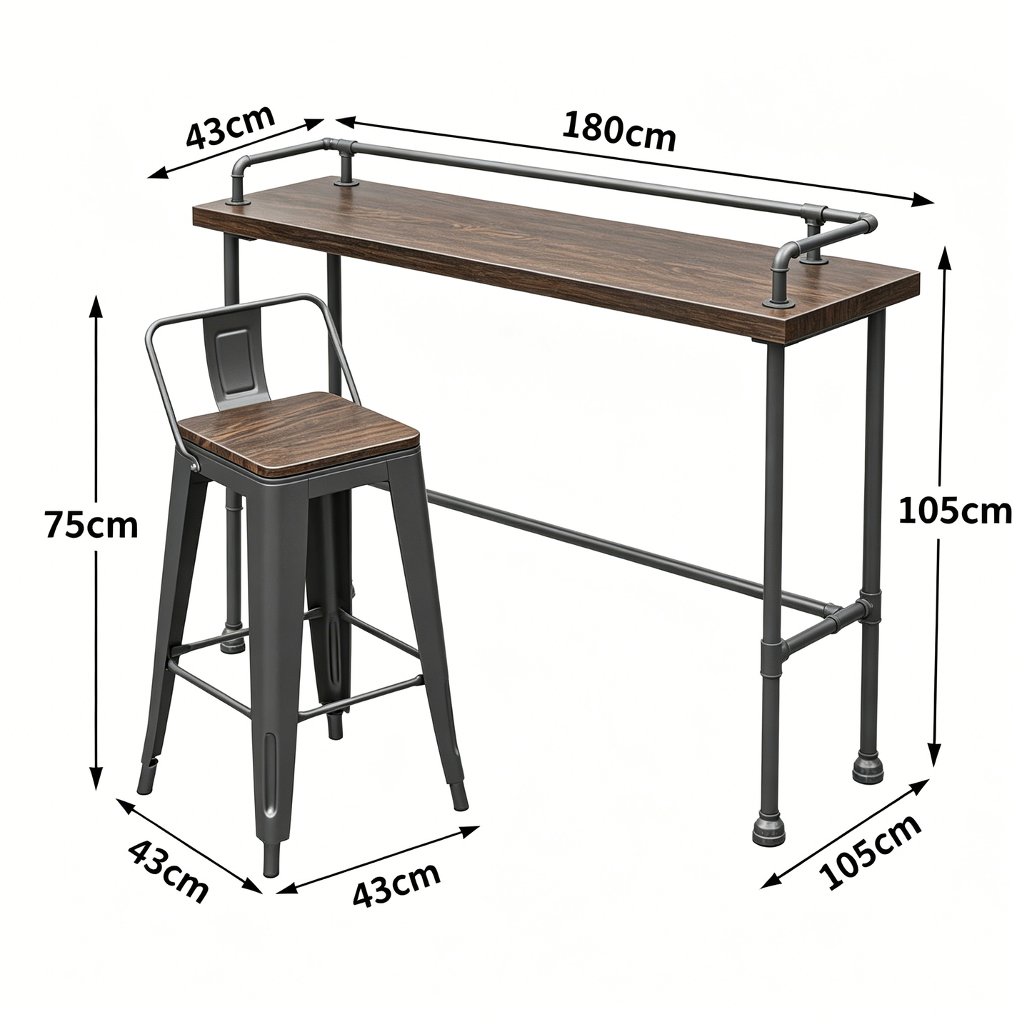 Wholesale Custom Industrial Bar Table and Chair Set