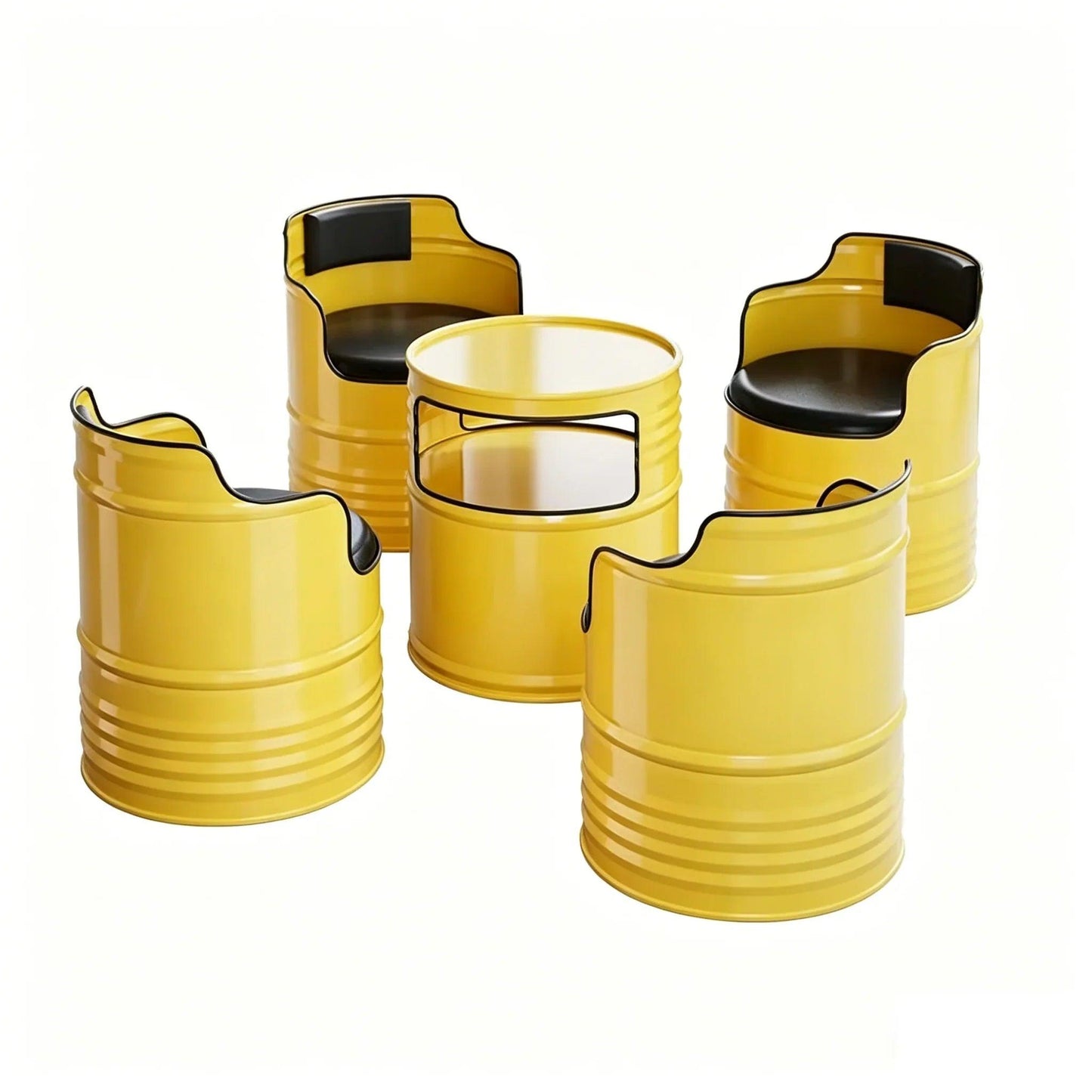 Custom Industrial Oil Drum Bar Table Set for Bar Cafe Brewery