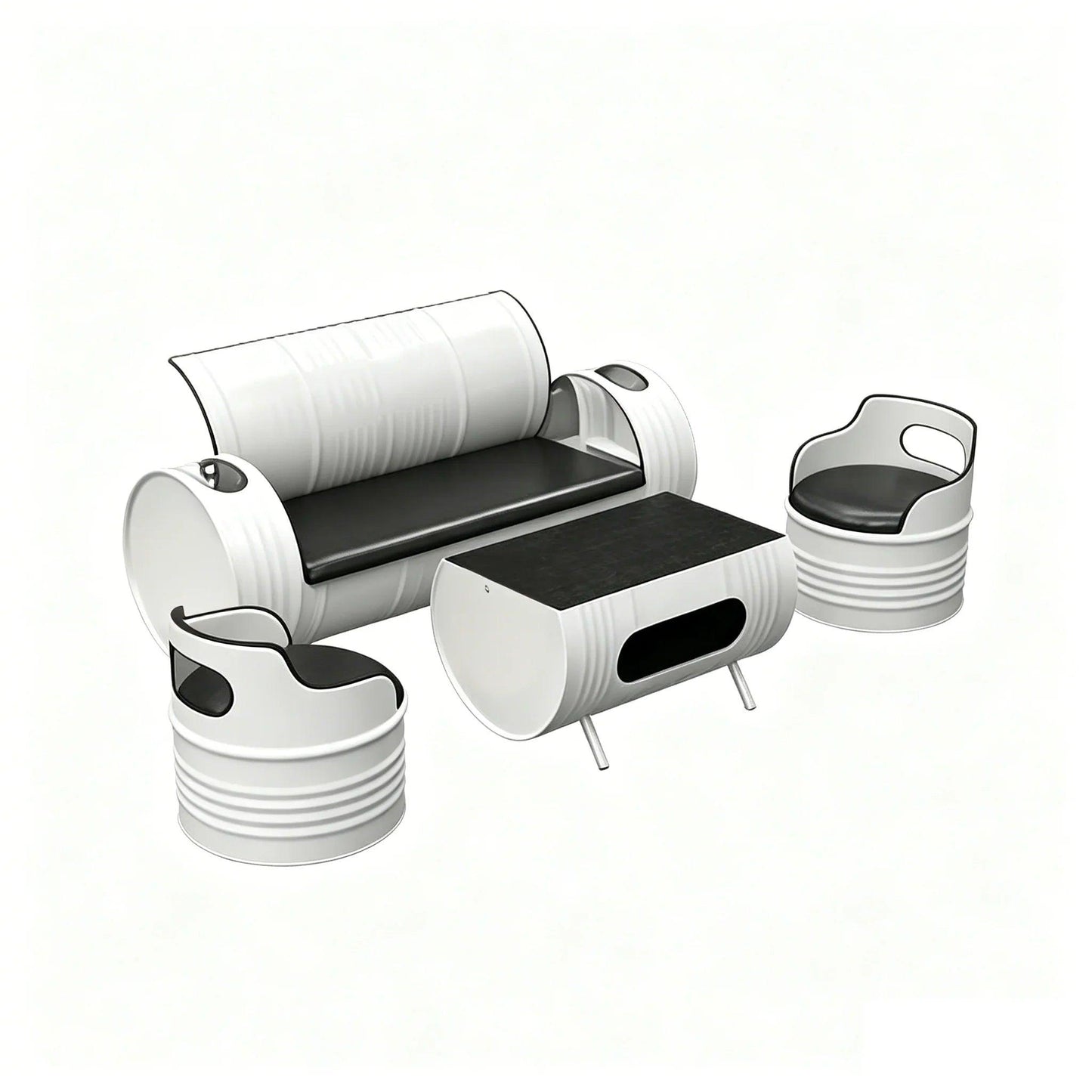 Custom Industrial Oil Drum Sofa Set for Bar Cafe Lounge